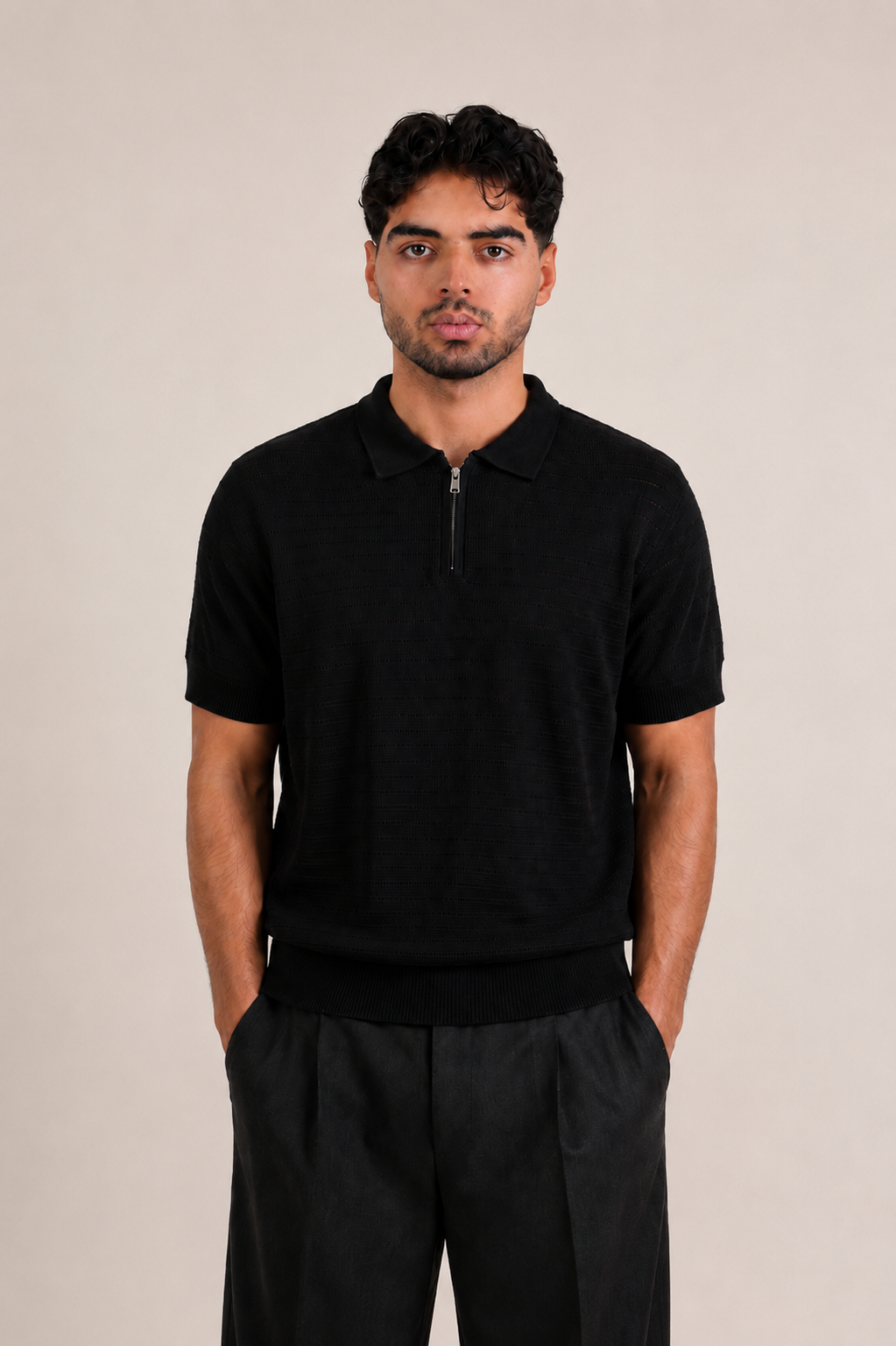 Half-zip Knit Polo Shirt